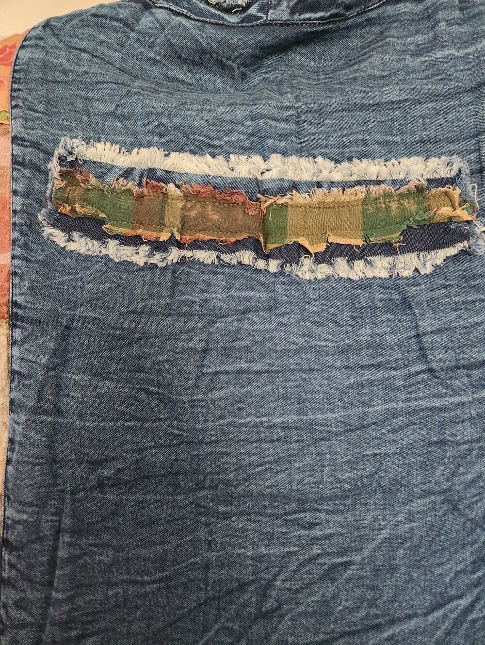 Young Threads Boho Patchwork Blue Denim Open-Front Jacket - Picture 7 of 12